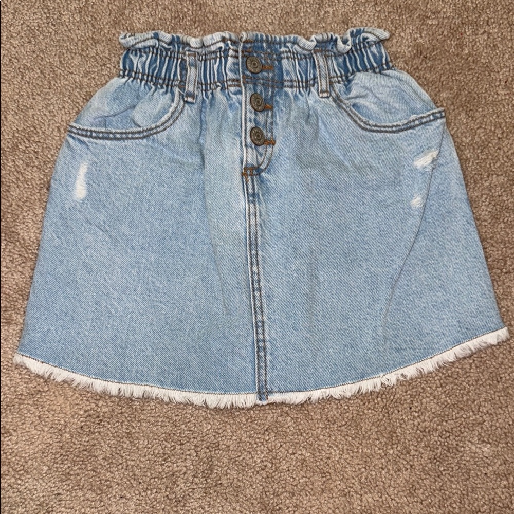 Girls Zara Denim Button-Up Skirt